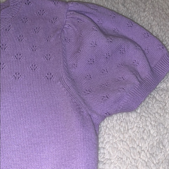 Cat & Jack Lavender Sweater Dress XS 4/5 EUC Short  Sleeves - Picture 5 of 13